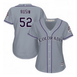 Womens Majestic Colorado Rockies 52 Chris Rusin Authentic Grey Road Cool Base MLB Jersey 