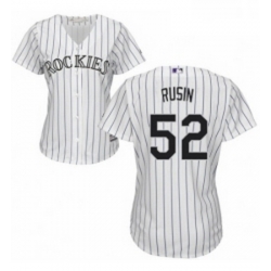 Womens Majestic Colorado Rockies 52 Chris Rusin Authentic White Home Cool Base MLB Jersey 