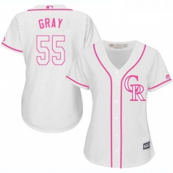 Womens Majestic Colorado Rockies 55 Jon Gray Authentic White Fashion Cool Base MLB Jersey