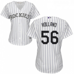 Womens Majestic Colorado Rockies 56 Greg Holland Authentic White Home Cool Base MLB Jersey 