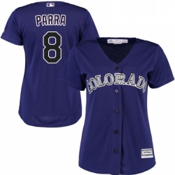 Womens Majestic Colorado Rockies 8 Gerardo Parra Authentic Purple Alternate 1 Cool Base MLB Jersey