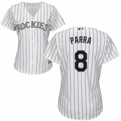 Womens Majestic Colorado Rockies 8 Gerardo Parra Authentic White Home Cool Base MLB Jersey