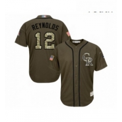 Youth Colorado Rockies 12 Mark Reynolds Authentic Green Salute to Service Baseball Jersey 