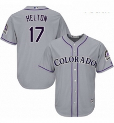 Youth Majestic Colorado Rockies 17 Todd Helton Authentic Grey Road Cool Base MLB Jersey