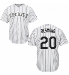 Youth Majestic Colorado Rockies 20 Ian Desmond Authentic White Home Cool Base MLB Jersey