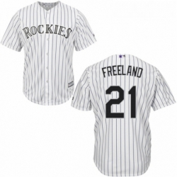 Youth Majestic Colorado Rockies 21 Kyle Freeland Replica White Home Cool Base MLB Jersey 