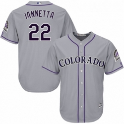 Youth Majestic Colorado Rockies 22 Chris Iannetta Authentic Grey Road Cool Base MLB Jersey 