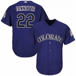 Youth Majestic Colorado Rockies 22 Chris Iannetta Authentic Purple Alternate 1 Cool Base MLB Jersey 