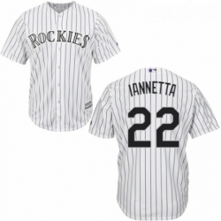 Youth Majestic Colorado Rockies 22 Chris Iannetta Replica White Home Cool Base MLB Jersey 