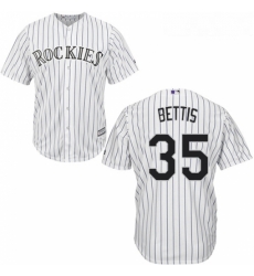 Youth Majestic Colorado Rockies 35 Chad Bettis Authentic White Home Cool Base MLB Jersey