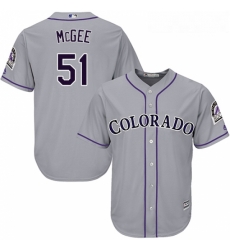 Youth Majestic Colorado Rockies 51 Jake McGee Authentic Grey Road Cool Base MLB Jersey