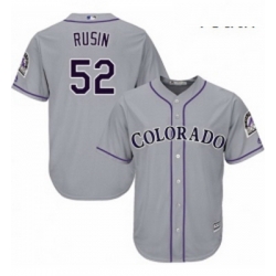 Youth Majestic Colorado Rockies 52 Chris Rusin Authentic Grey Road Cool Base MLB Jersey 