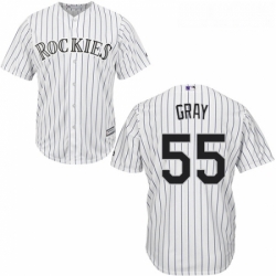 Youth Majestic Colorado Rockies 55 Jon Gray Authentic White Home Cool Base MLB Jersey