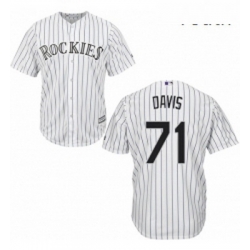 Youth Majestic Colorado Rockies 71 Wade Davis Authentic White Home Cool Base MLB Jersey 