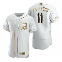 Detroit Tigers 11 Sparky Anderson White Nike Mens Authentic Golden Edition MLB Jersey