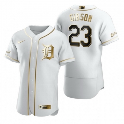 Detroit Tigers 23 Kirk Gibson White Nike Mens Authentic Golden Edition MLB Jersey