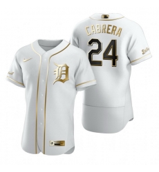Detroit Tigers 24 Miguel Cabrera White Nike Mens Authentic Golden Edition MLB Jersey