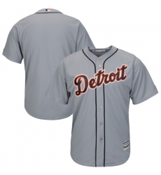MLB Tigers Blank Orange Grey Cool Base Men Jersey