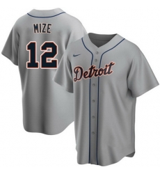 Men Detroit Tigers 12 Casey Mize Grey Cool Base Stitched jersey