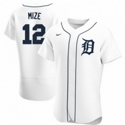 Men Detroit Tigers 12 Casey Mize White Flex Base Stitched jersey
