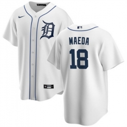Men Detroit Tigers 18 Kenta Maeda White Cool Base Stitched Jersey