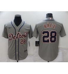 Men Detroit Tigers 28 Javier Baezz Grey Cool Base Stitched jersey