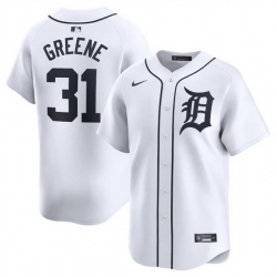 Men Detroit Tigers 31 Riley Greene White 2024 Home Limited Stitched Baseball Jersey