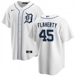 Men Detroit Tigers 45 Jack Flaherty White Cool Base Stitched Baseball Jersey