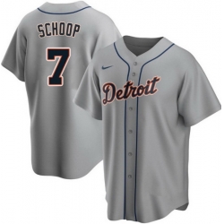 Men Detroit Tigers 7 Jonathan Schoop Grey Cool Base Stitched jersey