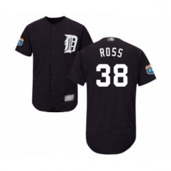 Mens Detroit Tigers 38 Tyson Ross Navy Blue Alternate Flex Base Authentic Collection Baseball Jersey