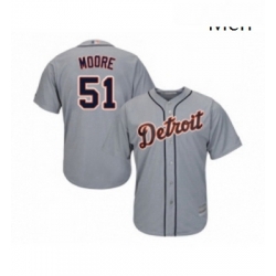 Mens Detroit Tigers 51 Matt Moore Replica Grey Road Cool Base Baseball Jersey 