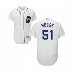 Mens Detroit Tigers 51 Matt Moore White Home Flex Base Authentic Collection Baseball Jersey