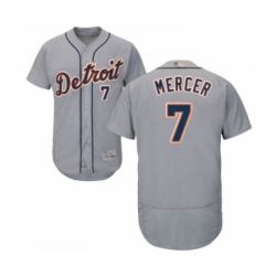 Mens Detroit Tigers 7 Jordy Mercer Grey Road Flex Base Authentic Collection Baseball Jersey