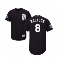 Mens Detroit Tigers 8 Mikie Mahtook Navy Blue Alternate Flex Base Authentic Collection Baseball Jersey