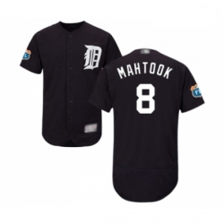 Mens Detroit Tigers 8 Mikie Mahtook Navy Blue Alternate Flex Base Authentic Collection Baseball Jersey