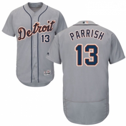 Mens Majestic Detroit Tigers 13 Lance Parrish Grey Road Flex Base Authentic Collection MLB Jersey