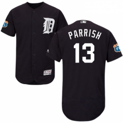 Mens Majestic Detroit Tigers 13 Lance Parrish Navy Blue Alternate Flex Base Authentic Collection MLB Jersey