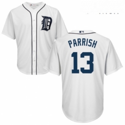 Mens Majestic Detroit Tigers 13 Lance Parrish Replica White Home Cool Base MLB Jersey