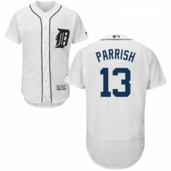 Mens Majestic Detroit Tigers 13 Lance Parrish White Home Flex Base Authentic Collection MLB Jersey