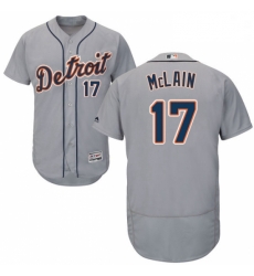 Mens Majestic Detroit Tigers 17 Denny McLain Grey Road Flex Base Authentic Collection MLB Jersey