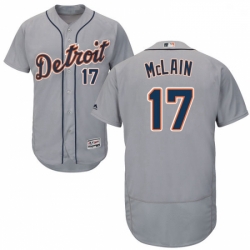 Mens Majestic Detroit Tigers 17 Denny McLain Grey Road Flex Base Authentic Collection MLB Jersey