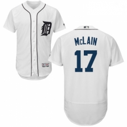 Mens Majestic Detroit Tigers 17 Denny McLain White Home Flex Base Authentic Collection MLB Jersey