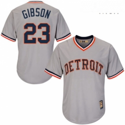 Mens Majestic Detroit Tigers 23 Kirk Gibson Replica Grey Cooperstown MLB Jersey