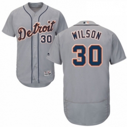 Mens Majestic Detroit Tigers 30 Alex Wilson Grey Road Flex Base Authentic Collection MLB Jersey
