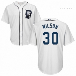 Mens Majestic Detroit Tigers 30 Alex Wilson Replica White Home Cool Base MLB Jersey 