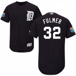 Mens Majestic Detroit Tigers 32 Michael Fulmer Navy Blue Flexbase Authentic Collection MLB Jersey