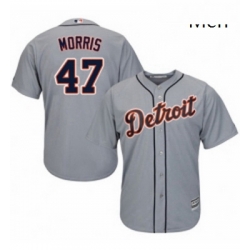 Mens Majestic Detroit Tigers 47 Jack Morris Replica Grey Road Cool Base MLB Jersey 