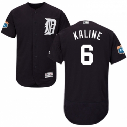 Mens Majestic Detroit Tigers 6 Al Kaline Navy Blue Alternate Flex Base Authentic Collection MLB Jersey