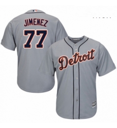 Mens Majestic Detroit Tigers 77 Joe Jimenez Replica Grey Road Cool Base MLB Jersey 
