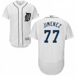 Mens Majestic Detroit Tigers 77 Joe Jimenez White Home Flex Base Authentic Collection MLB Jersey